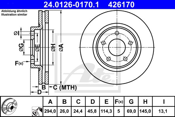 24.0126-0170.1_диск тормозной передний!\ Mitsubishi ASX/Outlander 1.6-2.4i/D 10>