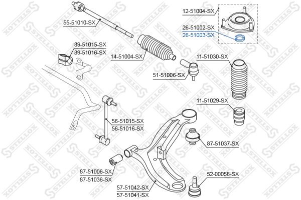 26-51003-SX_=851 1603=OE [5461225000] !подшипник опоры аморт.\ Hyundai Getz 04>