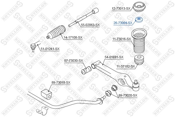 26-73004-SX_=873 1604 [96535010] !подшипник опоры аморт.\ Daewoo Kalos 02>