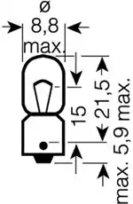 3860_лампа ORIGINAL LINE! 1шт. (T4W) 12V 5W BA9s качество ориг. з/ч (ОЕМ)\