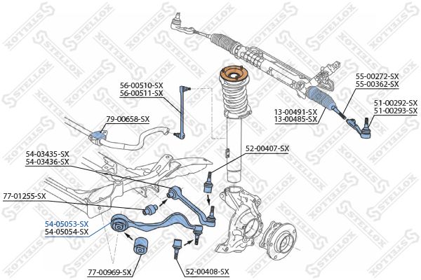 54-05053-SX_рычаг нижний левый!\ BMW E87 04>/E90 05>