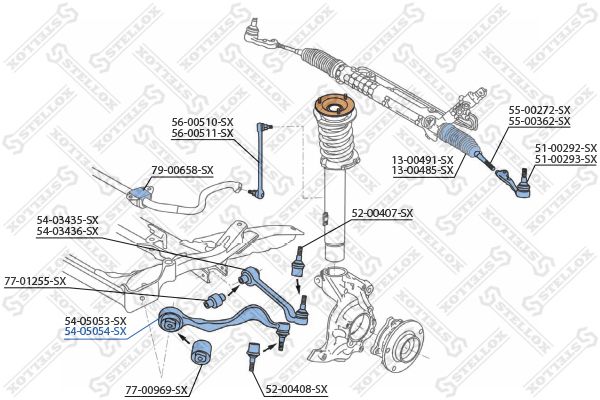 54-05054-SX_рычаг нижний правый!\ BMW E87 04>/E90 05>