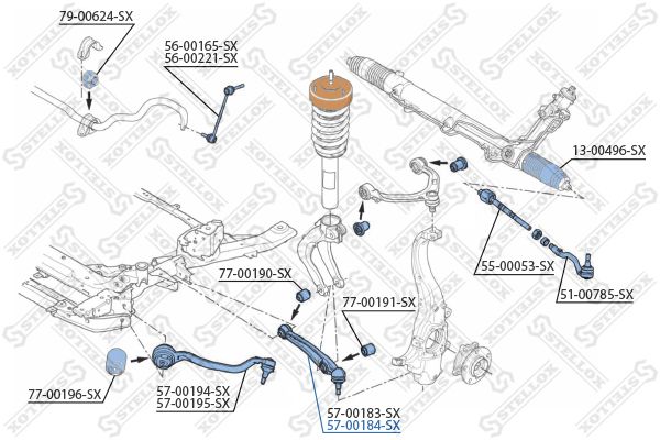 57-00184-SX_рычаг нижний правый!\ BMW X5/X6 00>