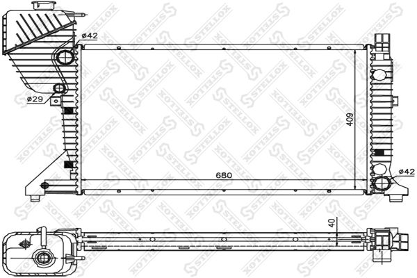 81-03338-SX_радиатор системы охлаждения! 680x410x42\ MB Sprinter 901-904 Cdi 00>