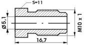 Z-105A_штуцер трубки тормозной! M10x1.0, L=16.7, S=11, D=5.0\