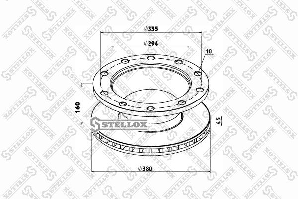 85-00807-SX_диск тормозной! 377/ x45/159.5 10n-335-M23 \BPW SB3745T EcoPlus