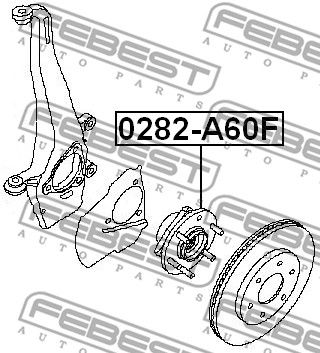 0282-A60F_к-кт подшипника ступицы перед.!\ Nissan Armada Ta60/Infiniti Qx56 (Ja60) 2003-