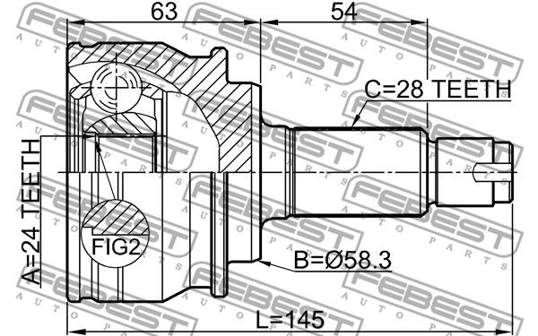 0710GVJBR_ШРУС наружний к-кт! 24X58.3X28\ Suzuki Grand Vitara JB416/420 06-14