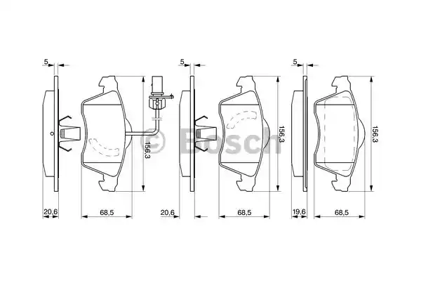 0 986 424 537_=618 01=FDB1518=224750=OE !колодки дисковые п.\ VW T4 2.5TDI &Syncro 95-98