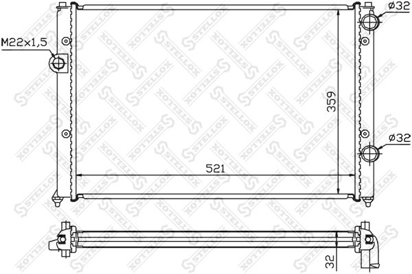 10-25010-SX_радиатор системы охлаждения!\ VW Passat 1.6i-2.0i/1.9TDi 93>