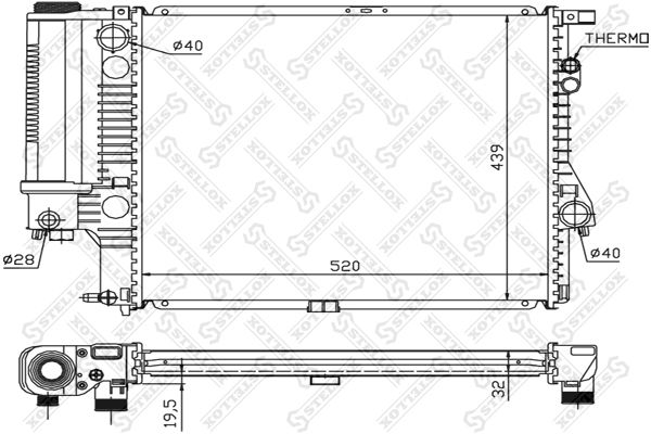 10-25022-SX_радиатор системы охлаждения!\ BMW E39 2.0i-2.8i 95-03