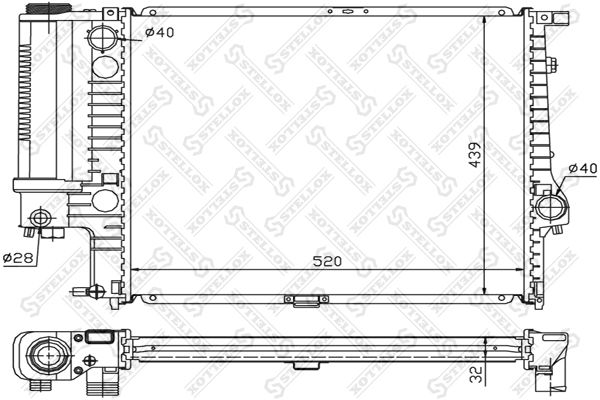 10-25024-SX_радиатор системы охлаждения!\ BMW E34 1.8i-2.5i 88>