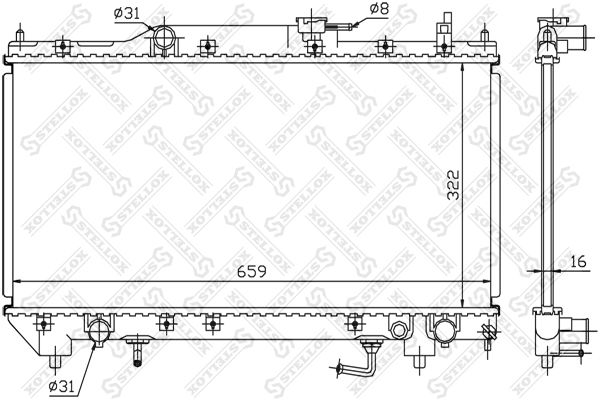 10-25112-SX_радиатор системы охлаждения!\ Toyota Avensis 1.6i/1.8i 16V 98-00