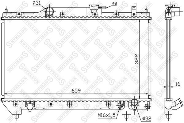 10-25113-SX_радиатор системы охлаждения!\ Toyota Avensis 2.0i 16V 98-00