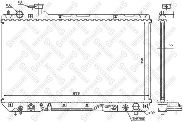 10-25152-SX_радиатор системы охлаждения! АКПП\ Toyota RAV-4 2.0 97-98