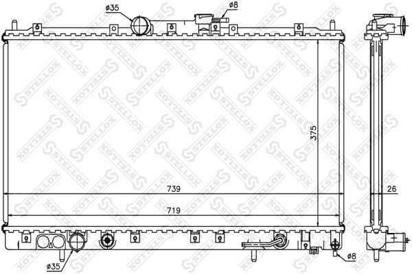 10-25179-SX_радиатор системы охлаждения! АКПП\ Mitsubishi Galant 2.0/2.4 96-00