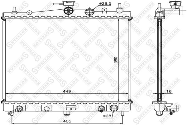 10-25190-SX_радиатор системы охлаждения! АКПП\ Nissan Micra 1.2/1.4 02>