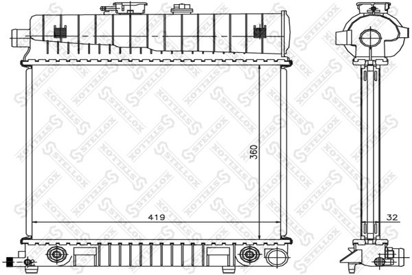 10-25221-SX_радиатор системы охлаждения! без AC\ MB W202/W210 1.8-2.3 93-00