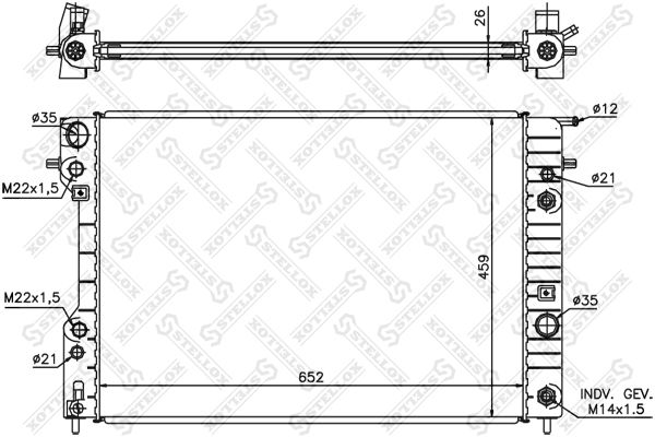 10-25247-SX_радиатор системы охлаждения! с AC АКПП\ Opel Omega 2.5-3.2 V6 94>