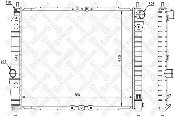 10-25341-SX_радиатор системы охлаждения!\ Chevrolet Kalos 1.4-1.6i 16V <04