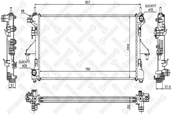 10-25355-SX_радиатор системы охлаждения! МКПП\ Fiat Ducato IV 2.3JTD 06>