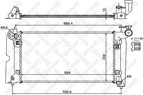 10-25362-SX_радиатор системы охлаждения!\ Toyota Corolla 1.4/1.6 01>