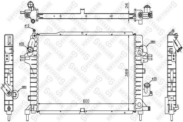 10-25388-SX_радиатор системы охлаждения!\ Opel Astra 1.7CDTi 04>