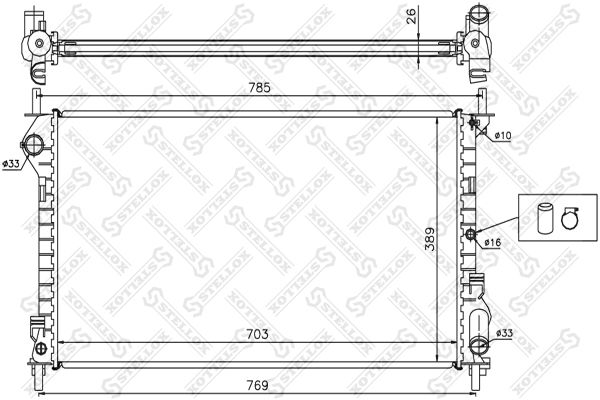 10-25395-SX_радиатор!\ Ford Transit Connect 1.8i 04>