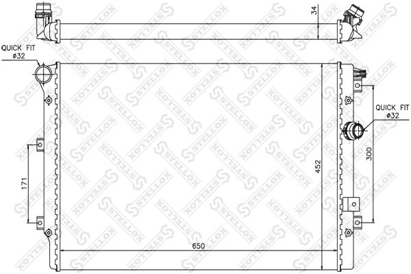 10-25412-SX_радиатор системы охлаждения!\ VW Tiguan 1.4 FSi 08>