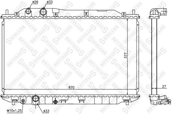 10-25421-SX_радиатор системы охлаждения! АКПП\ Honda Civic VII 1.6-1.8i 16V 05>