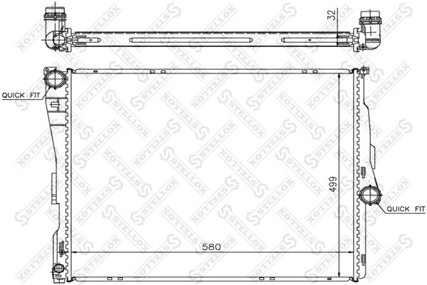 10-25587-SX_радиатор системы охлаждения!\ BMW X3 2.0-3.0 04>