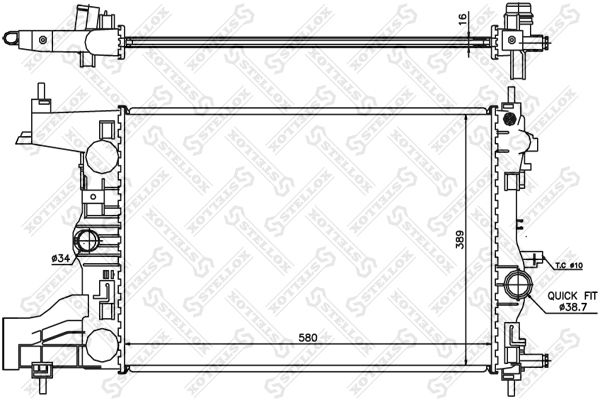 10-26032-SX_радиатор системы охлаждения!\ Opel Astra J 1.4 16v/1.6 16v 10>/