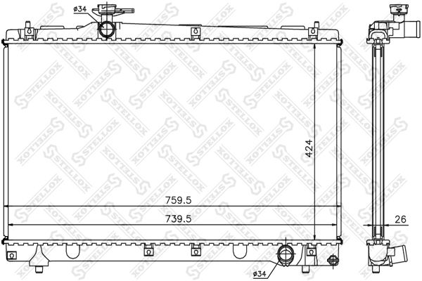 10-26320-SX_радиатор системы охлаждения!\ Toyota Avensis Verso 2.0i 16V 01-05