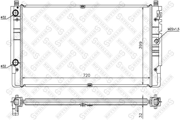 10-26422-SX_радиатор системы охлаждения!\ VW T4 2.0i-2.5TDi Long Hood 96>