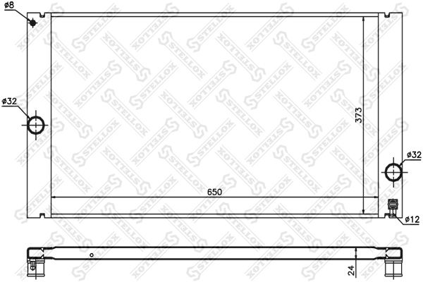 10-26463-SX_радиатор системы охлаждения!\ Volvo C30 06>/S40 03>/V50 03>/C70 05> 2.4-2.5i/2.4D