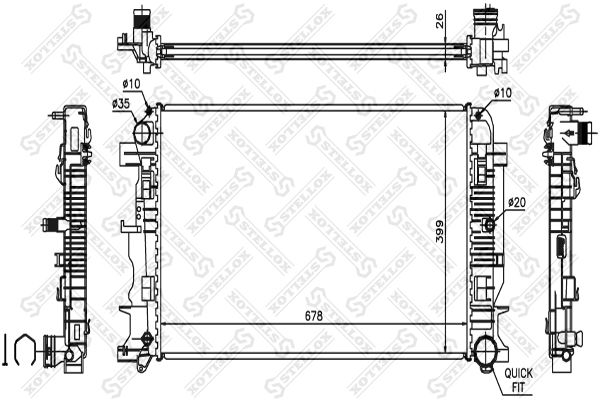 10-26552-SX_радиатор системы охлаждения! МКПП\ MB Sprinter 906 2.2CDi 06>