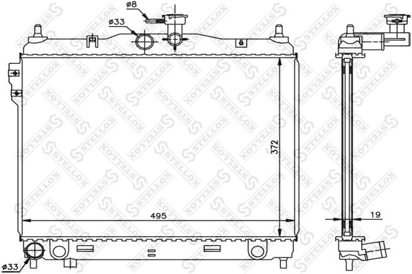 10-26603-SX_радиатор системы охлаждения! МКПП\ Hyundai Getz 1.1/1.3/1.6 02>