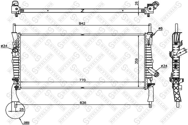 10-26752-SX_радиатор системы охлаждения! с АС\ Ford Transit all 06>