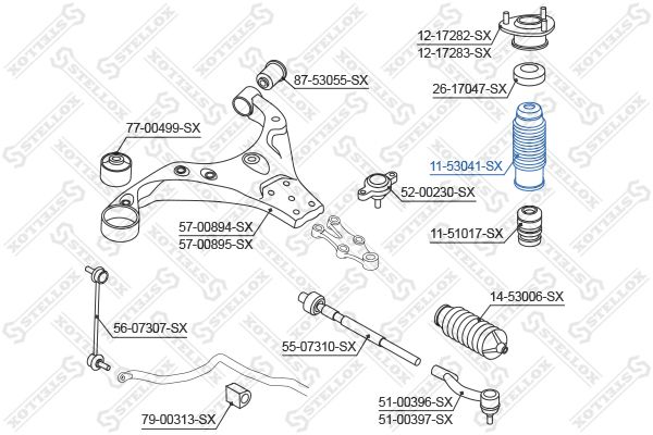 11-53041-SX_пыльник амортизатора переднего!\ KIA Cerato 04>