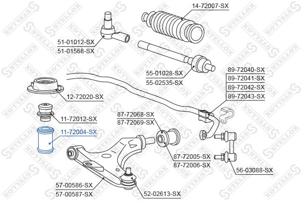 11-72004-SX_пыльник амортизатора переднего!\ Mitsubishi Carisma 95>/Colt/Lancer 84-96