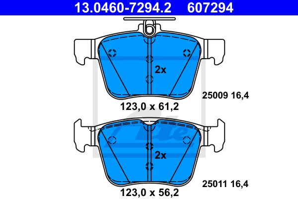 13.0460-7294.2_колодки дисковые задние!\ Audi A3, VW Golf VII 1.2TSI-1.8TFSI/2.0TDI 12>