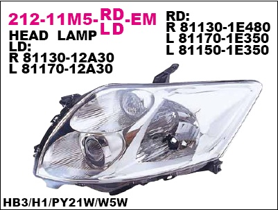 212-11M5L-LD-EM_фара левая! электр.\ Toyota Auris 07-09 3D/5D