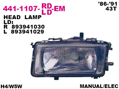 441-1107L-LD-EM_фара левая!\ Audi 80 B3 10/86-08/91