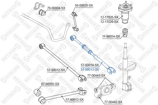 57-00013-SX_рычаг задней подвески задний правый!\ Toyota Camry 2.4 16V/3.5 24V 06>