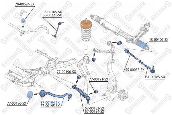 57-00194-SX_рычаг левый!\ BMW E70/E71 07>