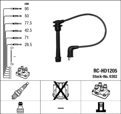 RC-HD1205_к-кт проводов!\ Hyundai Sonata 2.5 99-01/2.7 01-04/Magentis 2.5 00>