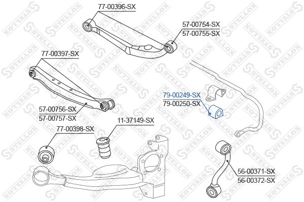 79-00249-SX_втулка стабилизатора заднего!\ Nissan Qashqai 06>