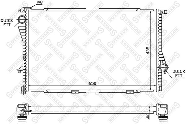 10-25044-SX_радиатор системы охлаждения!\ BMW E39/E38 2.0-4.4 98>