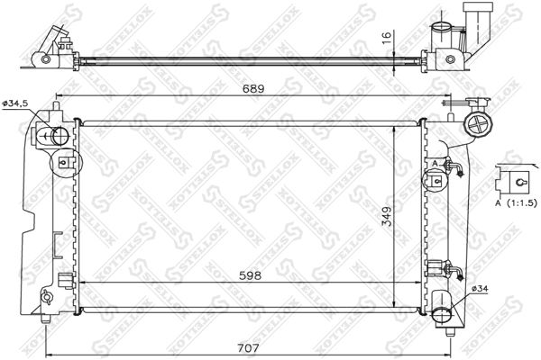 10-25067-SX_радиатор системы охлаждения! АКПП\ Toyota Corolla 1.4-1.8 02>