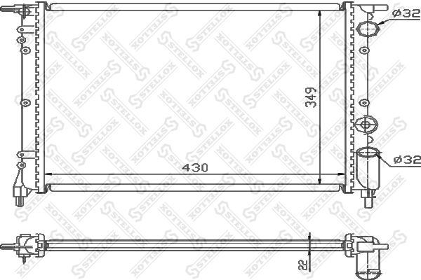 10-25106-SX_радиатор системы охлаждения! без AC\ Renault R21/Clio 1.4-1.8i 89>